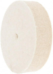 Made in USA - 2" Diam x 1/2" Thick Unmounted Buffing Wheel - 1 Ply, Polishing Wheel, 1/2" Arbor Hole, Hard Density - Top Tool & Supply