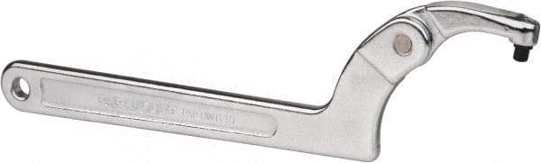 Paramount - 2" to 4-3/4" Capacity, Adjustable Pin Spanner Wrench - 11-3/8" OAL, 1/4" Hook Pin Height - Top Tool & Supply