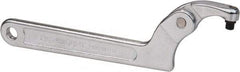 Paramount - 1-1/4" to 3" Capacity, Adjustable Pin Spanner Wrench - 8-1/8" OAL, 7/32" Hook Pin Height - Top Tool & Supply