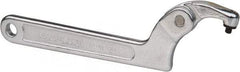 Paramount - 1-1/4" to 3" Capacity, Adjustable Pin Spanner Wrench - 8-1/8" OAL, 3/16" Hook Pin Height - Top Tool & Supply