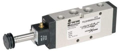 Parker - 1/2" NPT Port, Single Solenoid, 2 Position Valveless Coil, Aluminum Solenoid Valve - Normally Open Through Ports 1 & 2, 232 Max PSI, Buna-N Seal - Top Tool & Supply