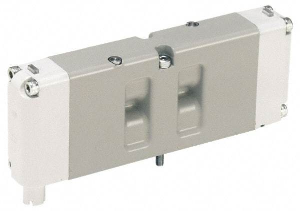 Parker - Double Solenoid 3 Position, Aluminum Solenoid Valve - Center Exhaust Open, 145 Max PSI, Buna-N Seal - Top Tool & Supply