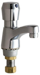 Chicago Faucets - Round Handle, Deck Mounted Bathroom Faucet - One Handle, No Drain, Standard Spout - Top Tool & Supply