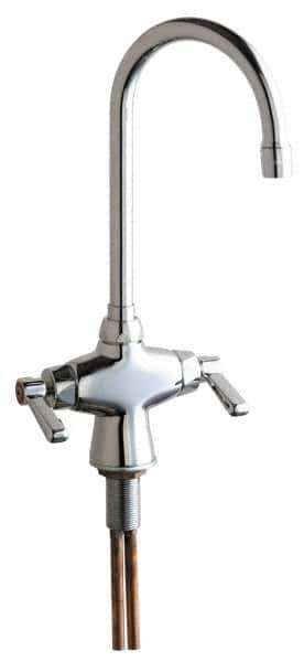 Chicago Faucets - Deck Mount, Single Hole Bar and Hospitality Faucet - Two Handle, Lever Handle, Gooseneck Spout - Top Tool & Supply