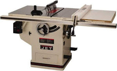 Jet - 10" Blade Diam, 5/8" Arbor Diam, 1 Phase Table Saw - 5 hp, 65" Wide x 36" Deep x 38" High, 230 Volt, 3" Cutting Depth - Top Tool & Supply