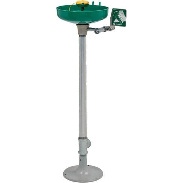 Haws - 15" Wide x 38" High, Pedestal Mount, Plastic Bowl, Eye & Face Wash Station - 11" Inlet, 3.7 GPM Flow Rate - Top Tool & Supply