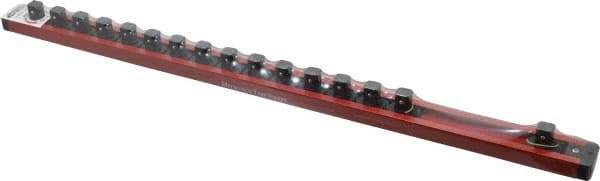 Value Collection - 16 Piece Capacity Magnetic Locking Socket Holder - 1/2" Drive, Red - Top Tool & Supply