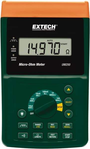 Extech - Digital LCD Display, 600 Megohm Electrical Insulation Resistance Tester & Megohmmeter - Powered by 11.1V Battery & Rechargeable Li-Polymer Battery - Top Tool & Supply