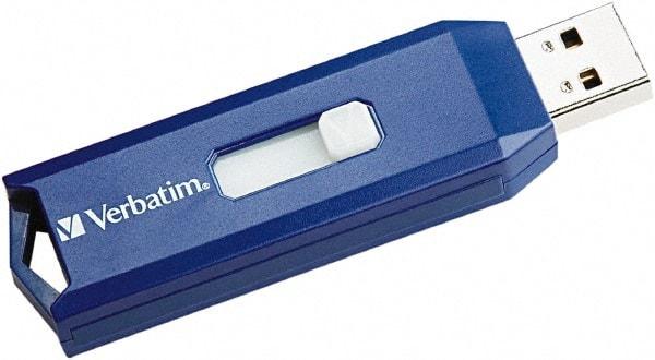 Verbatim - 8GB Blue Flash Drive - Use with Windows 2000, Windows XP, Vista, Windows 7, Mac OS 9.x or higher, Linux Kernel 2.6x or higher - Top Tool & Supply