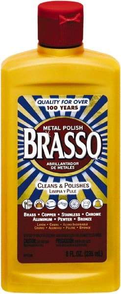 Brasso - 8 Fluid Ounce Liquid Metal Polish - Unscented, Bottle - Top Tool & Supply