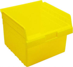 Quantum Storage - 11-5/8" Deep, Yellow Polypropylene Hopper Shelf Bin - 8" High x 11-1/8" Wide x 11-5/8" Long - Top Tool & Supply