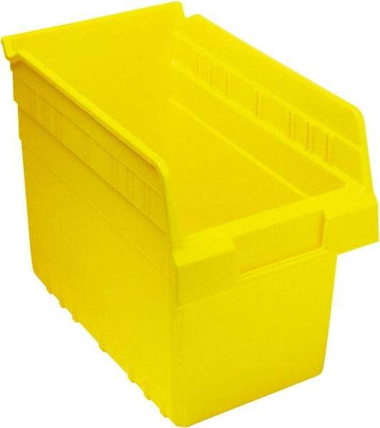 Quantum Storage - 11-5/8" Deep, Yellow Polypropylene Hopper Shelf Bin - 8" High x 6-5/8" Wide x 11-5/8" Long - Top Tool & Supply