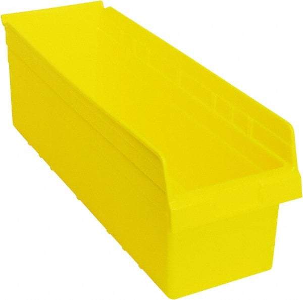 Quantum Storage - 23-5/8" Deep, Yellow Polypropylene Hopper Shelf Bin - 8" High x 8-3/8" Wide x 23-5/8" Long - Top Tool & Supply