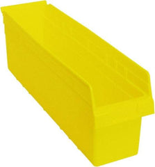 Quantum Storage - 23-5/8" Deep, Yellow Polypropylene Hopper Shelf Bin - 8" High x 6-5/8" Wide x 23-5/8" Long - Top Tool & Supply