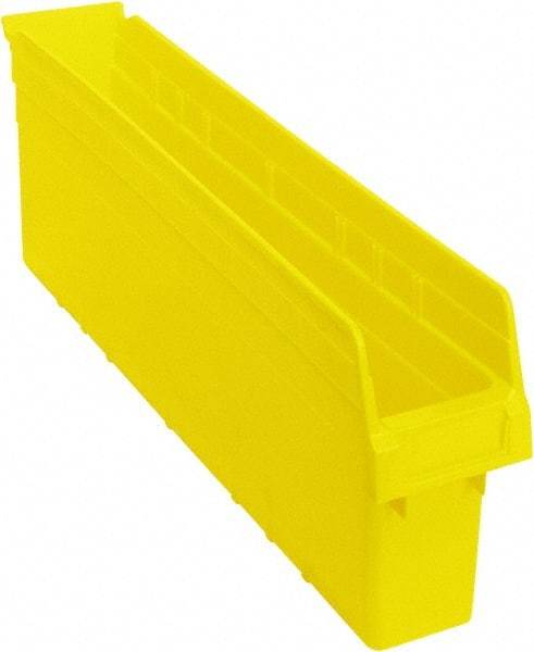 Quantum Storage - 23-5/8" Deep, Yellow Polypropylene Hopper Shelf Bin - 8" High x 4-3/8" Wide x 23-5/8" Long - Top Tool & Supply