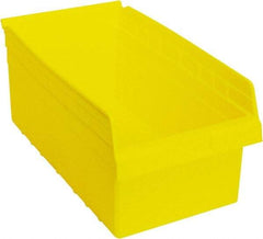 Quantum Storage - 17-7/8" Deep, Yellow Polypropylene Hopper Shelf Bin - 8" High x 11-1/8" Wide x 17-7/8" Long - Top Tool & Supply