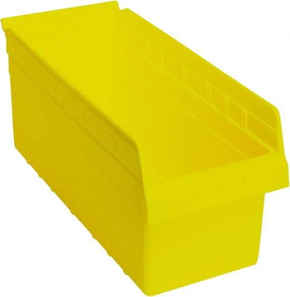 Quantum Storage - 17-7/8" Deep, Yellow Polypropylene Hopper Shelf Bin - 8" High x 8-3/8" Wide x 17-7/8" Long - Top Tool & Supply