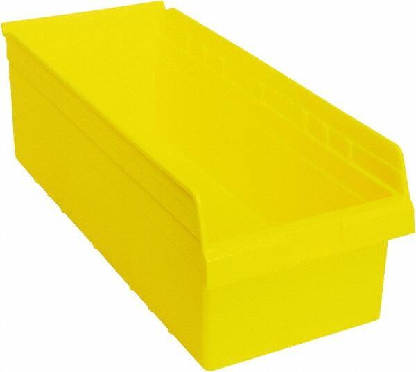 Quantum Storage - 23-5/8" Deep, Yellow Polypropylene Hopper Shelf Bin - 8" High x 11-1/8" Wide x 23-5/8" Long - Top Tool & Supply