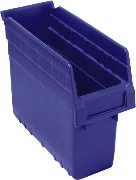 Quantum Storage - 11-5/8" Deep, Blue Polypropylene Hopper Shelf Bin - 8" High x 4-3/8" Wide x 11-5/8" Long - Top Tool & Supply