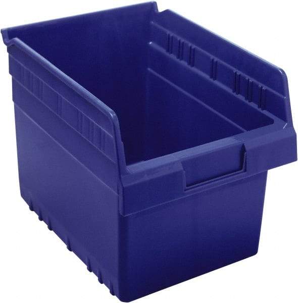 Quantum Storage - 11-5/8" Deep, Blue Polypropylene Hopper Shelf Bin - 8" High x 8-3/8" Wide x 11-5/8" Long - Top Tool & Supply