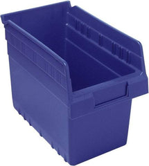 Quantum Storage - 11-5/8" Deep, Blue Polypropylene Hopper Shelf Bin - 8" High x 6-5/8" Wide x 11-5/8" Long - Top Tool & Supply