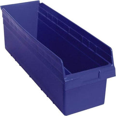 Quantum Storage - 23-5/8" Deep, Blue Polypropylene Hopper Shelf Bin - 8" High x 8-3/8" Wide x 23-5/8" Long - Top Tool & Supply