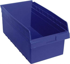 Quantum Storage - 17-7/8" Deep, Blue Polypropylene Hopper Shelf Bin - 8" High x 11-1/8" Wide x 17-7/8" Long - Top Tool & Supply