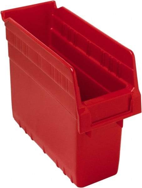 Quantum Storage - 11-5/8" Deep, Red Polypropylene Hopper Shelf Bin - 8" High x 4-3/8" Wide x 11-5/8" Long - Top Tool & Supply