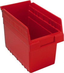 Quantum Storage - 11-5/8" Deep, Red Polypropylene Hopper Shelf Bin - 8" High x 6-5/8" Wide x 11-5/8" Long - Top Tool & Supply