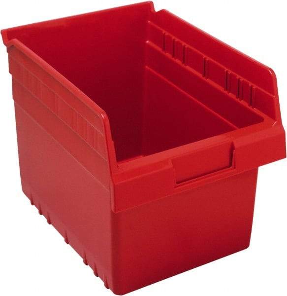 Quantum Storage - 11-5/8" Deep, Red Polypropylene Hopper Shelf Bin - 8" High x 8-3/8" Wide x 11-5/8" Long - Top Tool & Supply