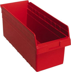 Quantum Storage - 17-7/8" Deep, Red Polypropylene Hopper Shelf Bin - 8" High x 8-3/8" Wide x 17-7/8" Long - Top Tool & Supply