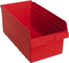 Quantum Storage - 17-7/8" Deep, Red Polypropylene Hopper Shelf Bin - 8" High x 11-1/8" Wide x 17-7/8" Long - Top Tool & Supply