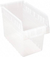 Quantum Storage - 11-5/8" Deep, Clear Polypropylene Hopper Shelf Bin - 8" High x 6-5/8" Wide x 11-5/8" Long - Top Tool & Supply