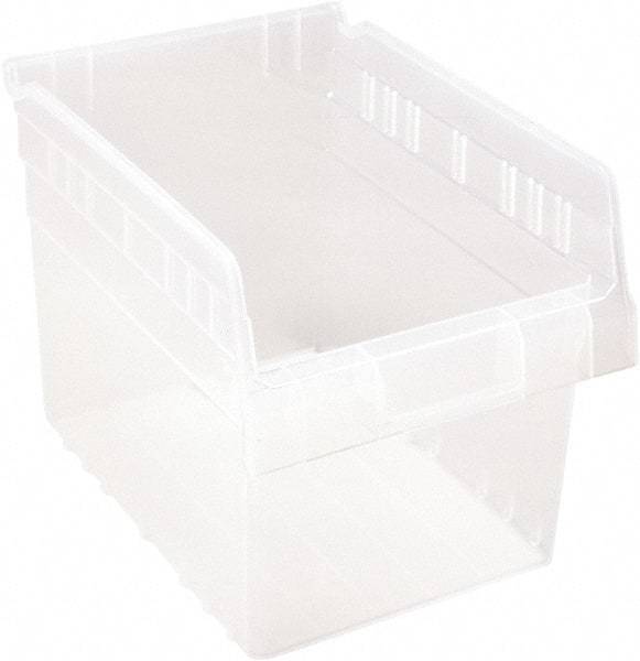 Quantum Storage - 11-5/8" Deep, Clear Polypropylene Hopper Shelf Bin - 8" High x 8-3/8" Wide x 11-5/8" Long - Top Tool & Supply