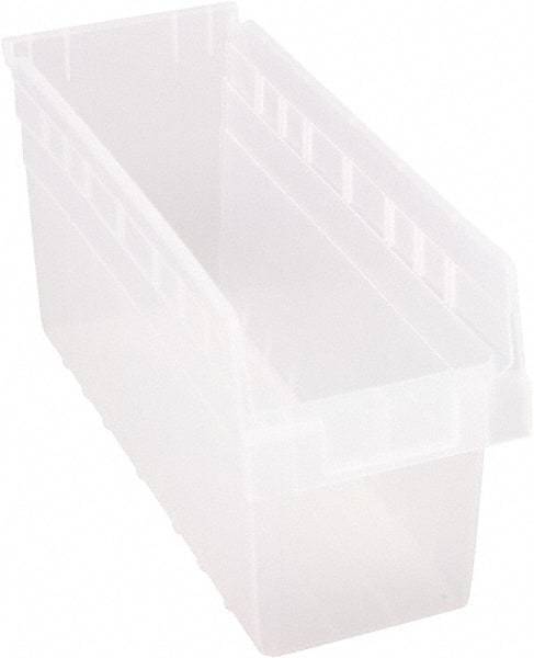 Quantum Storage - 17-7/8" Deep, Clear Polypropylene Hopper Shelf Bin - 8" High x 6-5/8" Wide x 17-7/8" Long - Top Tool & Supply