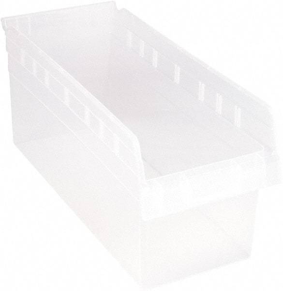 Quantum Storage - 17-7/8" Deep, Clear Polypropylene Hopper Shelf Bin - 8" High x 8-3/8" Wide x 17-7/8" Long - Top Tool & Supply