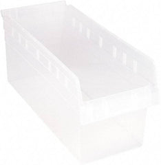 Quantum Storage - 17-7/8" Deep, Clear Polypropylene Hopper Shelf Bin - 8" High x 8-3/8" Wide x 17-7/8" Long - Top Tool & Supply