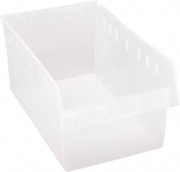 Quantum Storage - 17-7/8" Deep, Clear Polypropylene Hopper Shelf Bin - 8" High x 11-1/8" Wide x 17-7/8" Long - Top Tool & Supply