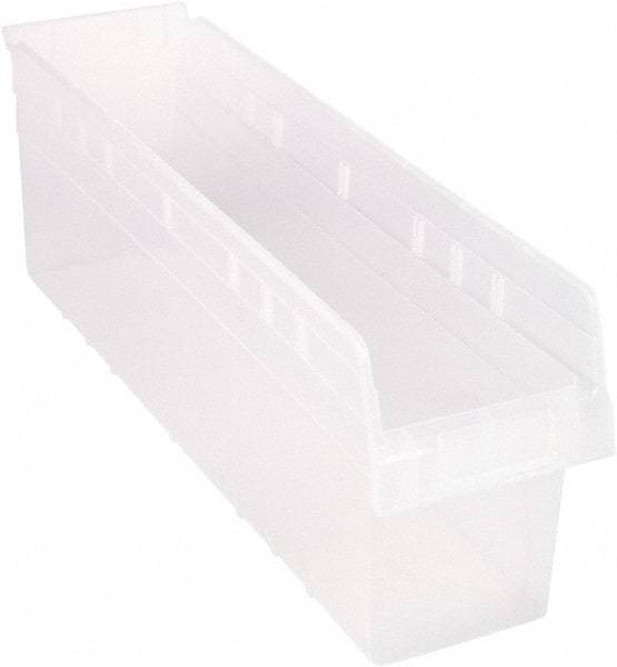 Quantum Storage - 23-5/8" Deep, Clear Polypropylene Hopper Shelf Bin - 8" High x 6-5/8" Wide x 23-5/8" Long - Top Tool & Supply