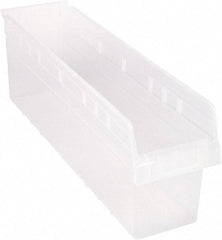 Quantum Storage - 23-5/8" Deep, Clear Polypropylene Hopper Shelf Bin - 8" High x 6-5/8" Wide x 23-5/8" Long - Top Tool & Supply