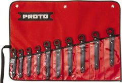 Proto - 10 Piece, 10mm to 19mm, 12 Point Ratcheting Flare Nut Set - Metric Measurement Standard, Black Oxide Finish - Top Tool & Supply