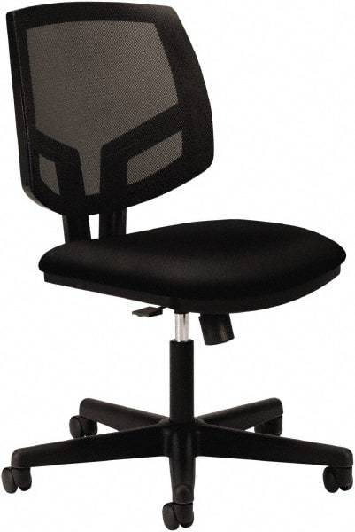 Hon - 38-1/2" High Task Chair with Synchro-Tilt - 24" Wide x 25" Deep, 100% Polyester Seat, Black - Top Tool & Supply