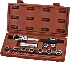 Paramount - 11 Piece 3/4" Drive Deep Well Socket Set - 12 Points, 3/8" to 3/4" Range, Inch Measurement Standard - Top Tool & Supply