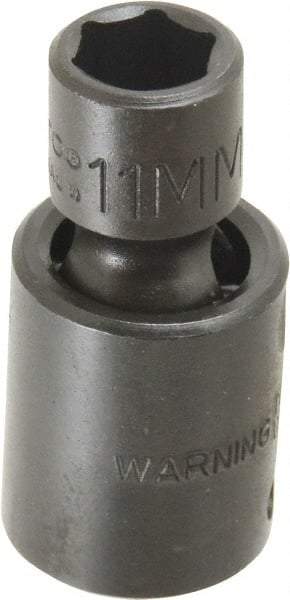 Proto - 3/8" Drive 11mm Standard Universal Impact Socket - 6 Points, 2" OAL - Top Tool & Supply