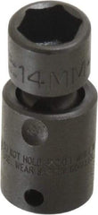 Proto - 3/8" Drive 14mm Standard Universal Impact Socket - 6 Points, 2" OAL - Top Tool & Supply