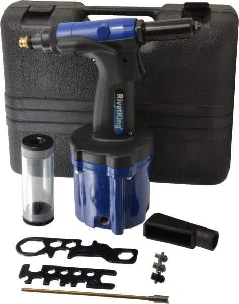 RivetKing - Up to 3/16" Capacity, Air Riveting Hammer - 5/8" Long Stroke, 1/4" Inlet - Top Tool & Supply