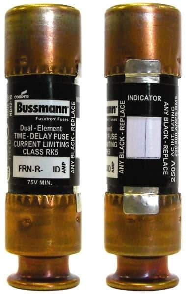 Cooper Bussmann - 125 VDC, 250 VAC, 25 Amp, Time Delay General Purpose Fuse - Fuse Holder Mount, 50.8mm OAL, 20 at DC, 200 (RMS) kA Rating, 14.3mm Diam - Top Tool & Supply