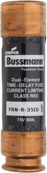 Cooper Bussmann - 125 VDC, 250 VAC, 35 Amp, Time Delay General Purpose Fuse - Fuse Holder Mount, 76.2mm OAL, 20 at DC, 200 (RMS) kA Rating, 20.6mm Diam - Top Tool & Supply