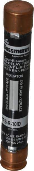 Cooper Bussmann - 300 VDC, 600 VAC, 30 Amp, Time Delay General Purpose Fuse - Fuse Holder Mount, 127mm OAL, 20 at DC, 200 (RMS) kA Rating, 20.6mm Diam - Top Tool & Supply