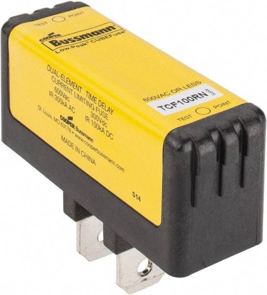 Cooper Bussmann - 300 VDC, 600 VAC, 100 Amp, Time Delay General Purpose Fuse - Plug-in Mount, 76.45mm OAL, 100 at DC, 200 (CSA RMS), 300 (UL RMS) kA Rating - Top Tool & Supply